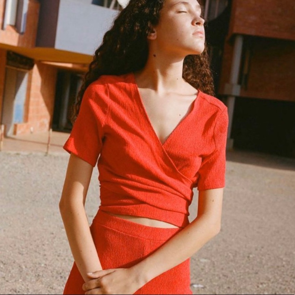 Paloma Wool Red Wrap Top